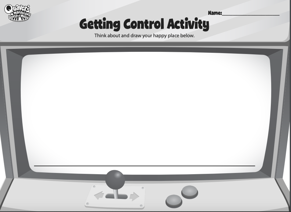 "Getting Control." worksheet provides students an opportunity to draw their happy place. 