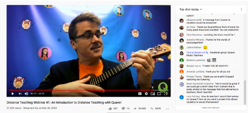 Screenshot of a Quaver Distance Teaching Webinar