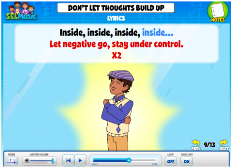 Image of the QuaverSEL song "Don't Let the Thoughts Build Up"
