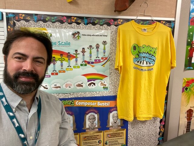 Kevin Strang, Teacher from Dove Elementary, TX in his Quaverized classroom!