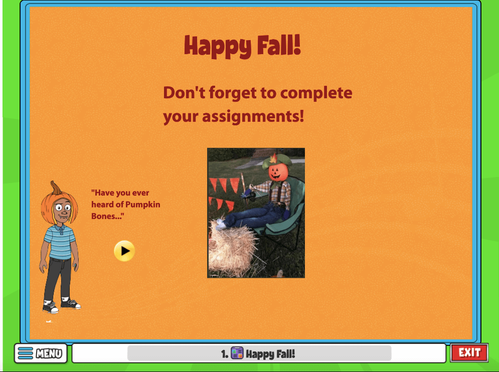 Use the Multimedia custom screen to combine up to 10 images and audio and create your own custom lesson plan!