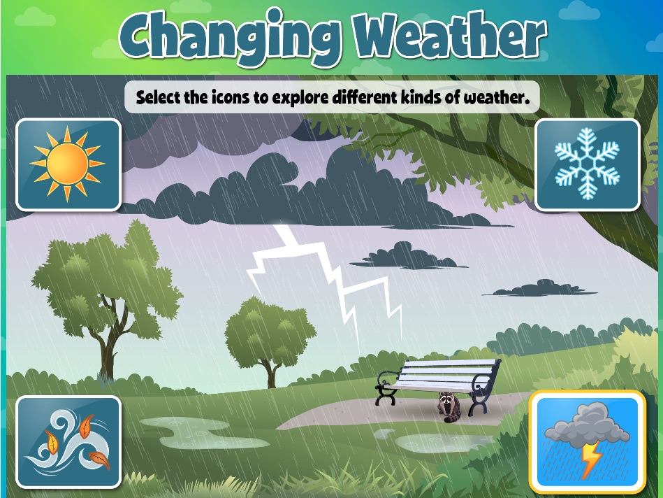 Interactive game for students to explore common types of weather - Click to Play