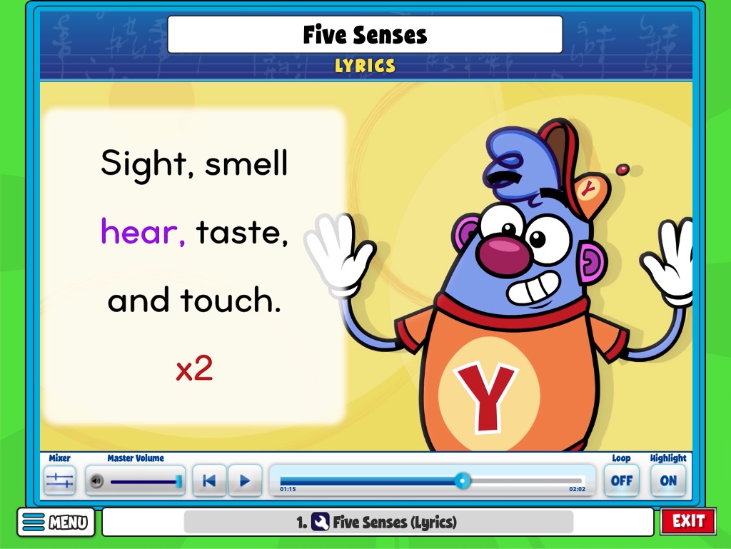 Animated Song about your Five Senses- Click to Play