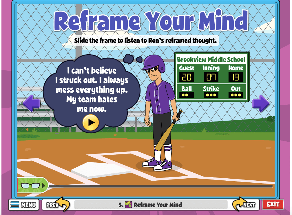 Quaver SEL Reframe Your Thoughts, Ron's Negative View