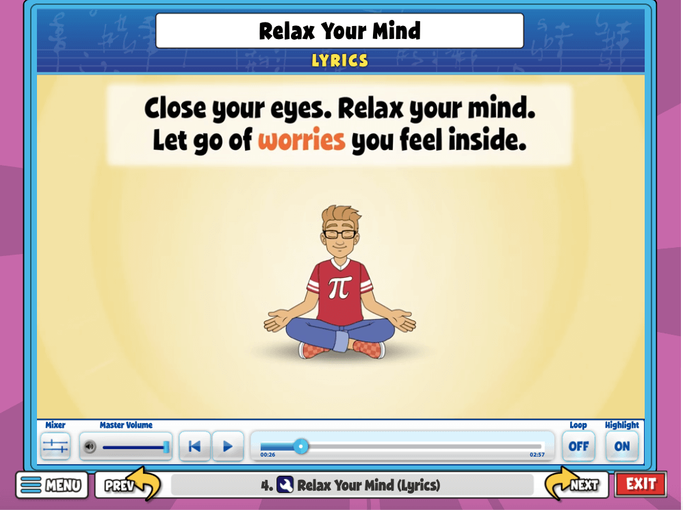 Quaver SEL "Relax your Mind" Lyrics