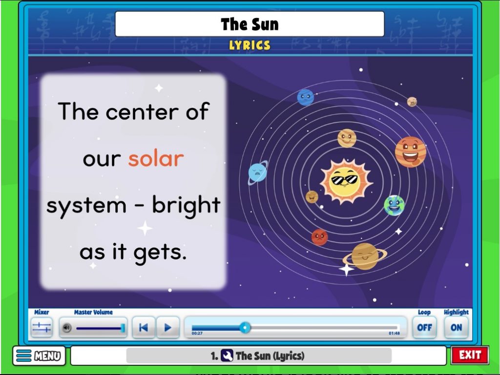 Animated Song about the Sun and Solar System- Click to Play