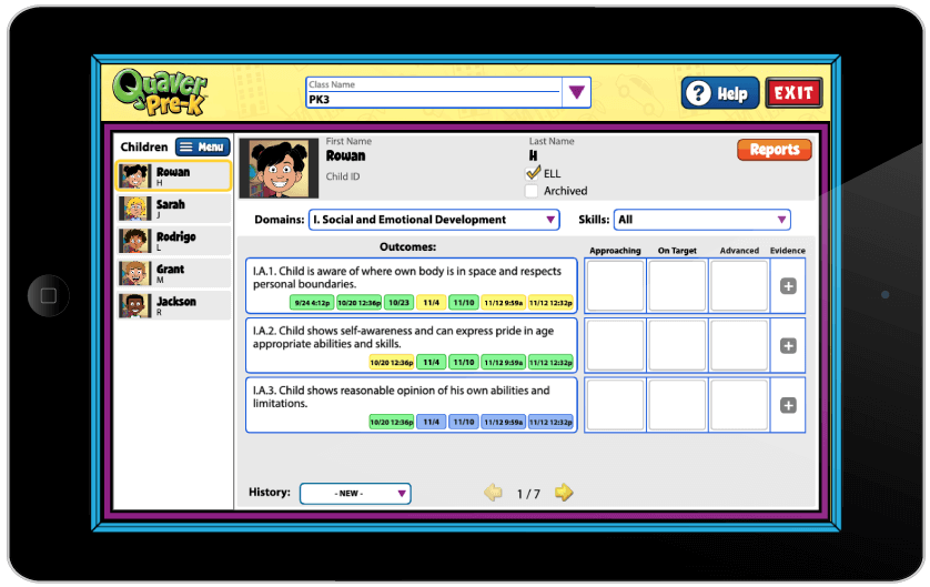 QuaverPreK_iPadAssessment_v02 – QuaverEd Assessment monitoring app on ipad