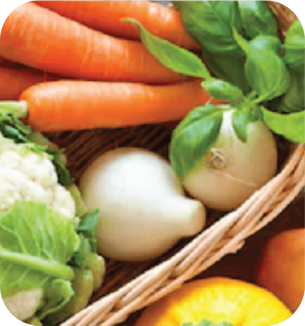 ThemeBlocks_grid_noText_HealthyMe – QuaverEd A close-up of vegetables in a basket representing the theme Healthy Me from Quaver Pre-K