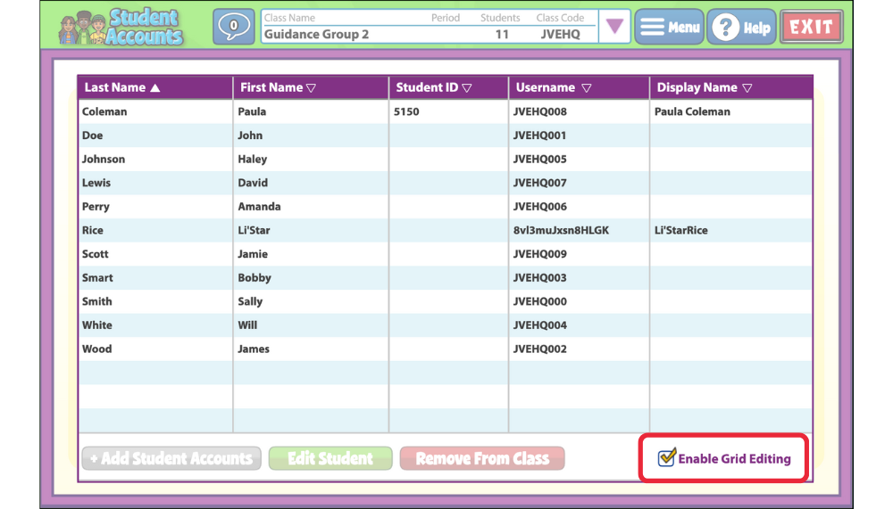 QuaverMusic_ProductSupport_StudentAccounts_GridEditing – QuaverEd