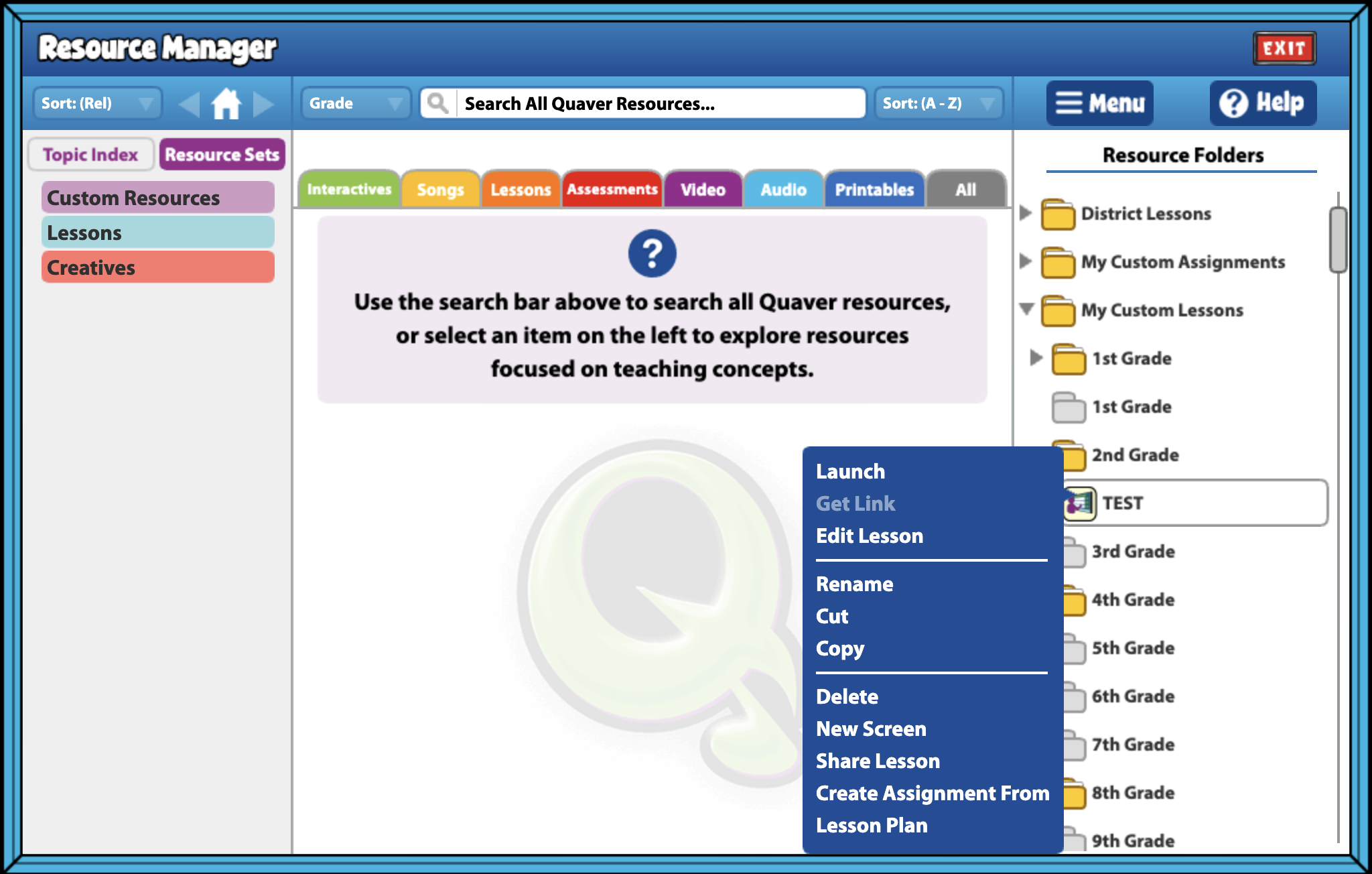 QMICProductSupport_ResourceManager_Lessons – QuaverEd