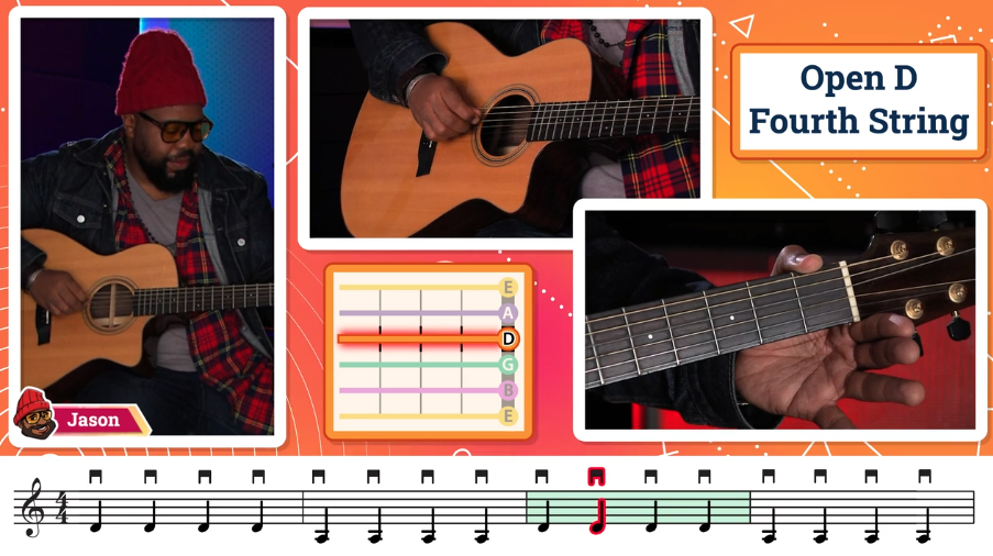 Screenshot from Quaver Music showing new guitar lessons