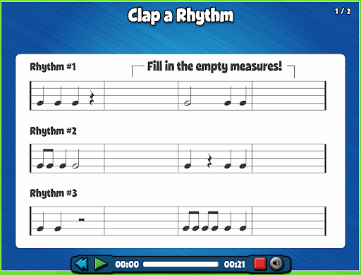 Clap a Rhythm regular screen