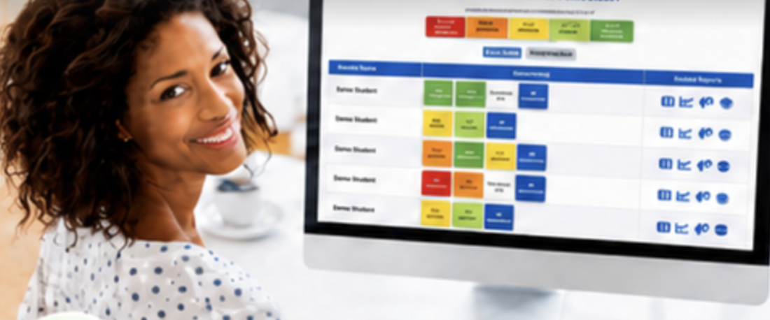 Educator reviewing student data on a QuaverReady dashboard
