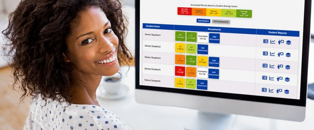 Educator reviewing student data on a QuaverReady dashboard